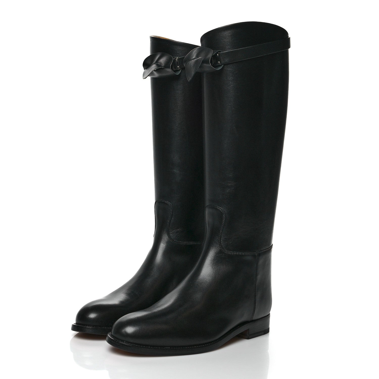 Hermes Box Kelly Jumping Boots 38 Black 3 of 9