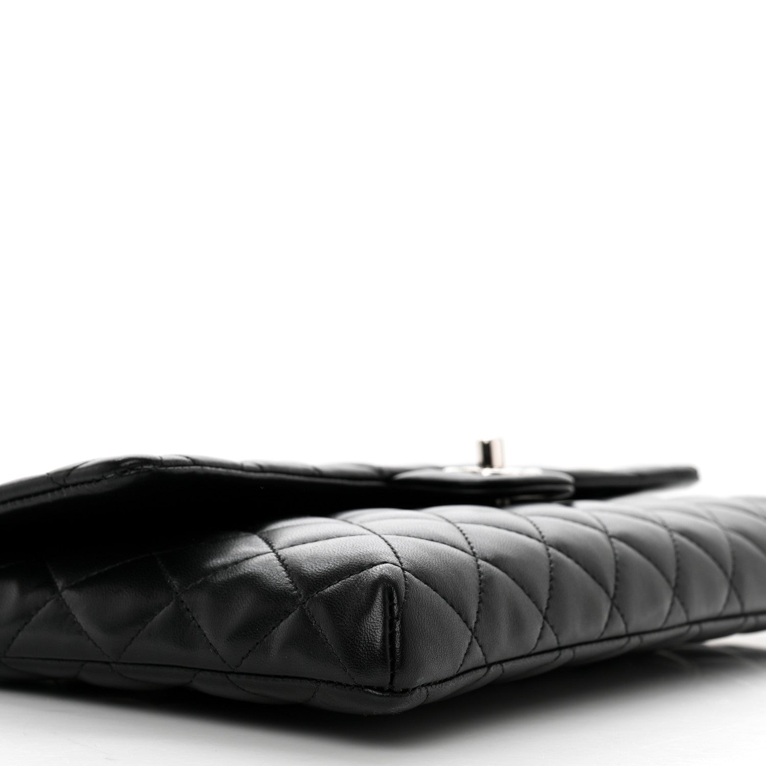 Chanel Lambskin Quilted Flap Clutch Black 10 of 13