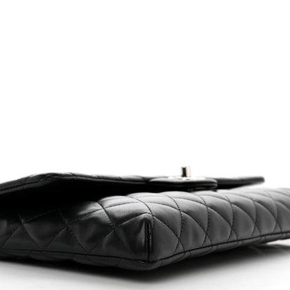 Chanel Lambskin Quilted Flap Clutch Black 10 of 13