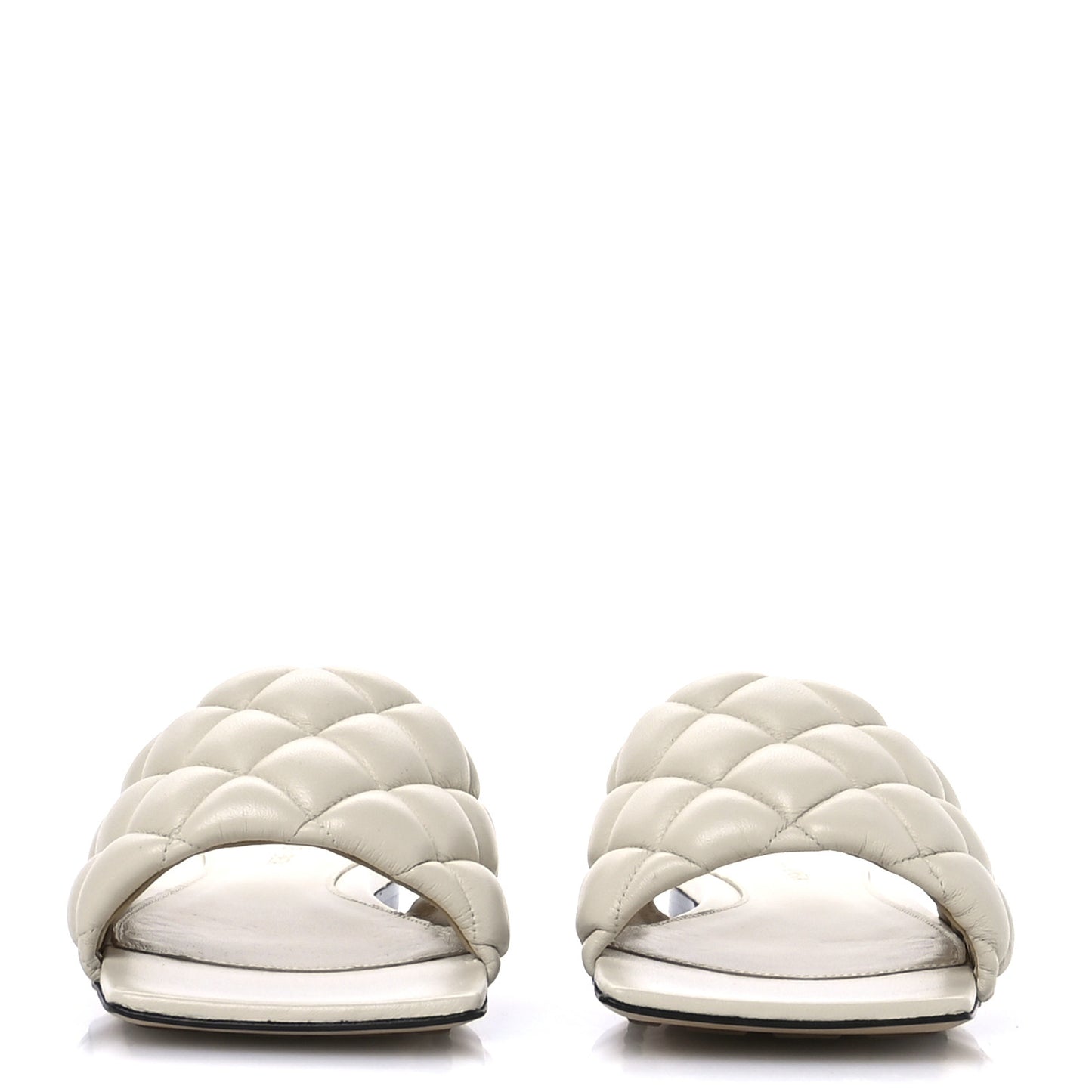 Nappa Matelasse Padded Flat Sandals 37 Sea Salt