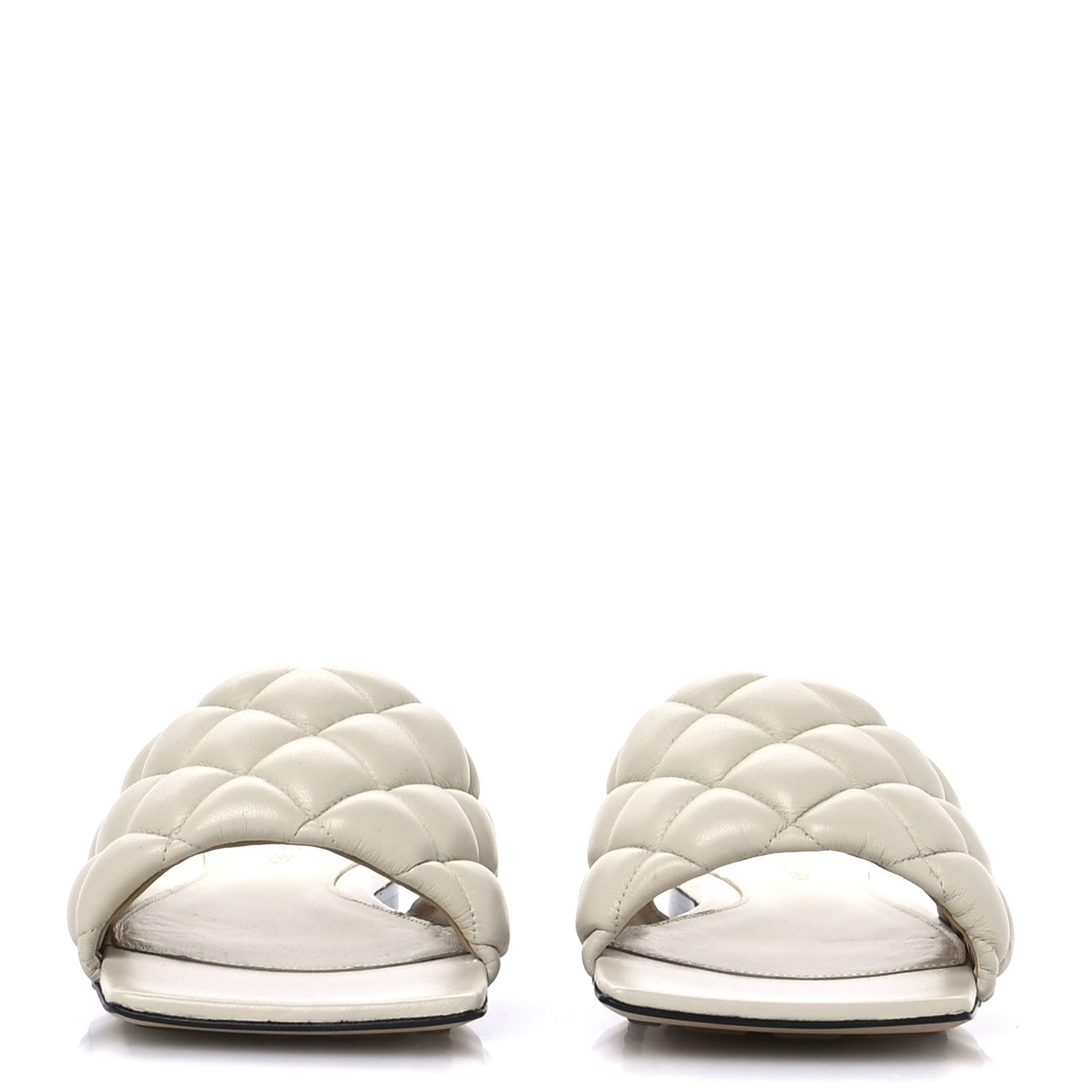 Bottega Veneta Nappa Matelasse Padded Flat Sandals 37 Sea Salt 3 of 8