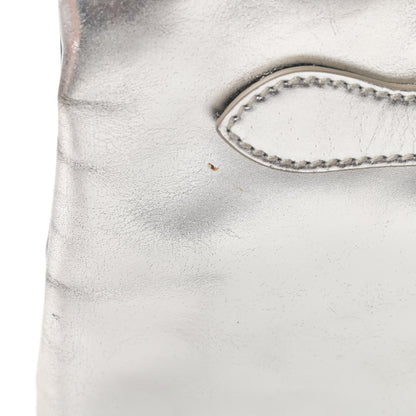 Balenciaga Laminated Calfskin Giant 21 Silver Hardware Envelope Clutch Silver 14 of 15