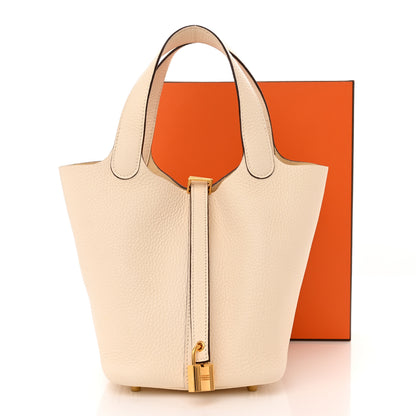 Hermes Taurillon Clemence Picotin Lock 18 PM Nata 12 of 12