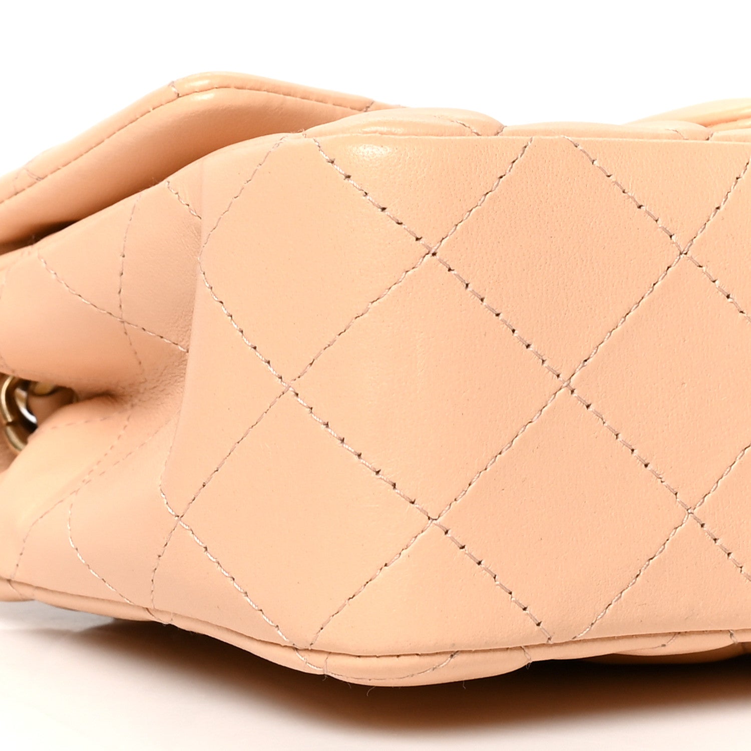 Chanel Lambskin Quilted Mini Rectangular Flap Beige 9 of 11