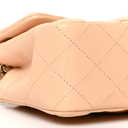 Chanel Lambskin Quilted Mini Rectangular Flap Beige 9 of 11