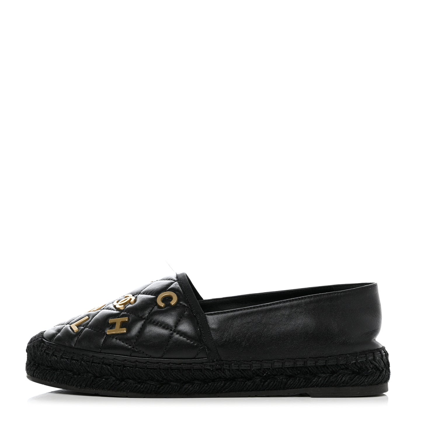 Lambskin Quilted CC Logo Espadrilles 41 Black