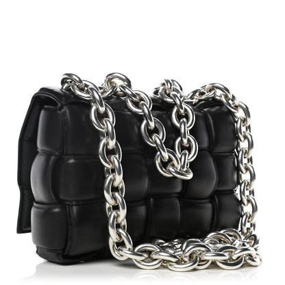 Bottega Veneta Lambskin Maxi Intreccio Padded Chain Cassette Crossbody Bag Black 3 of 10