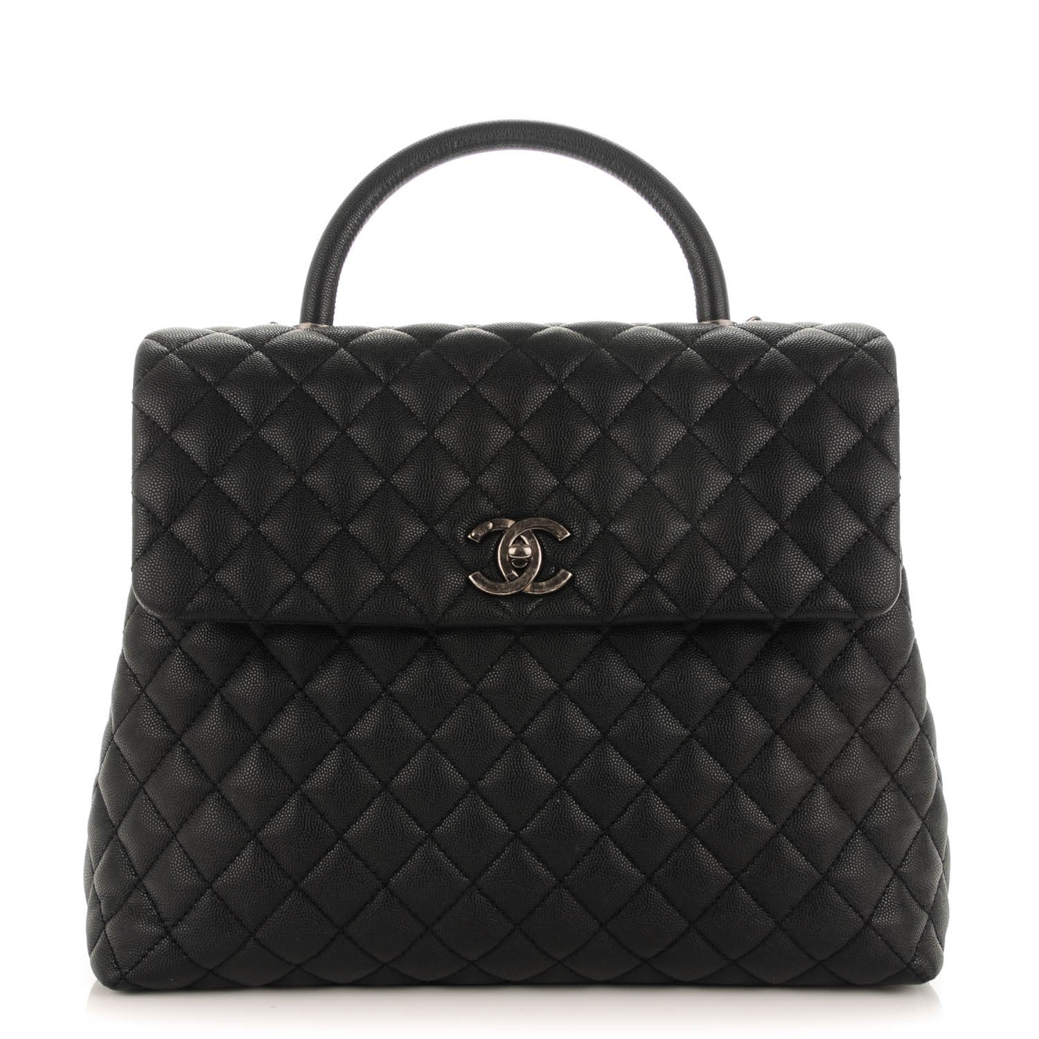 Chanel Caviar Quilted Large Coco Handle Flap Black 1 of 8