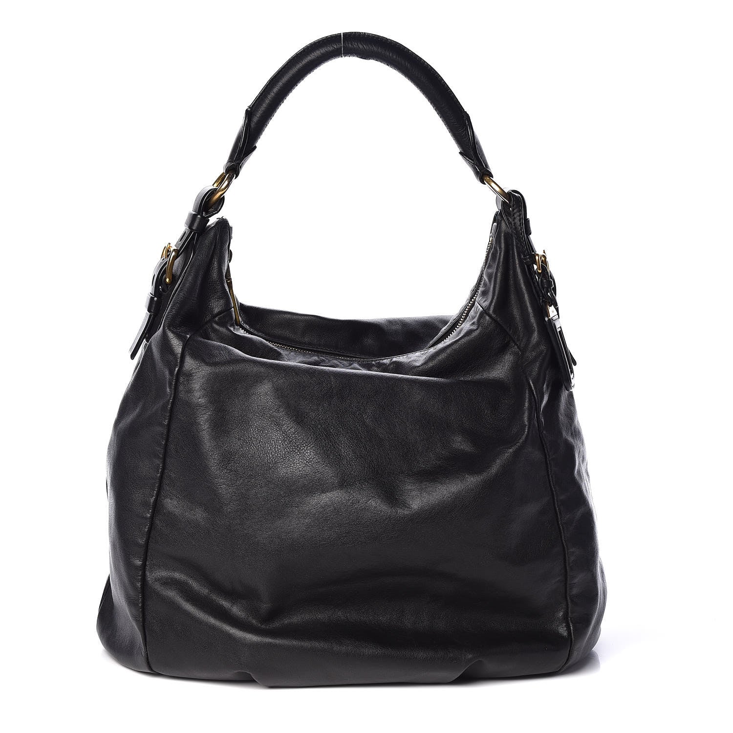 Prada Soft Calfskin Hobo Black 1 of 11