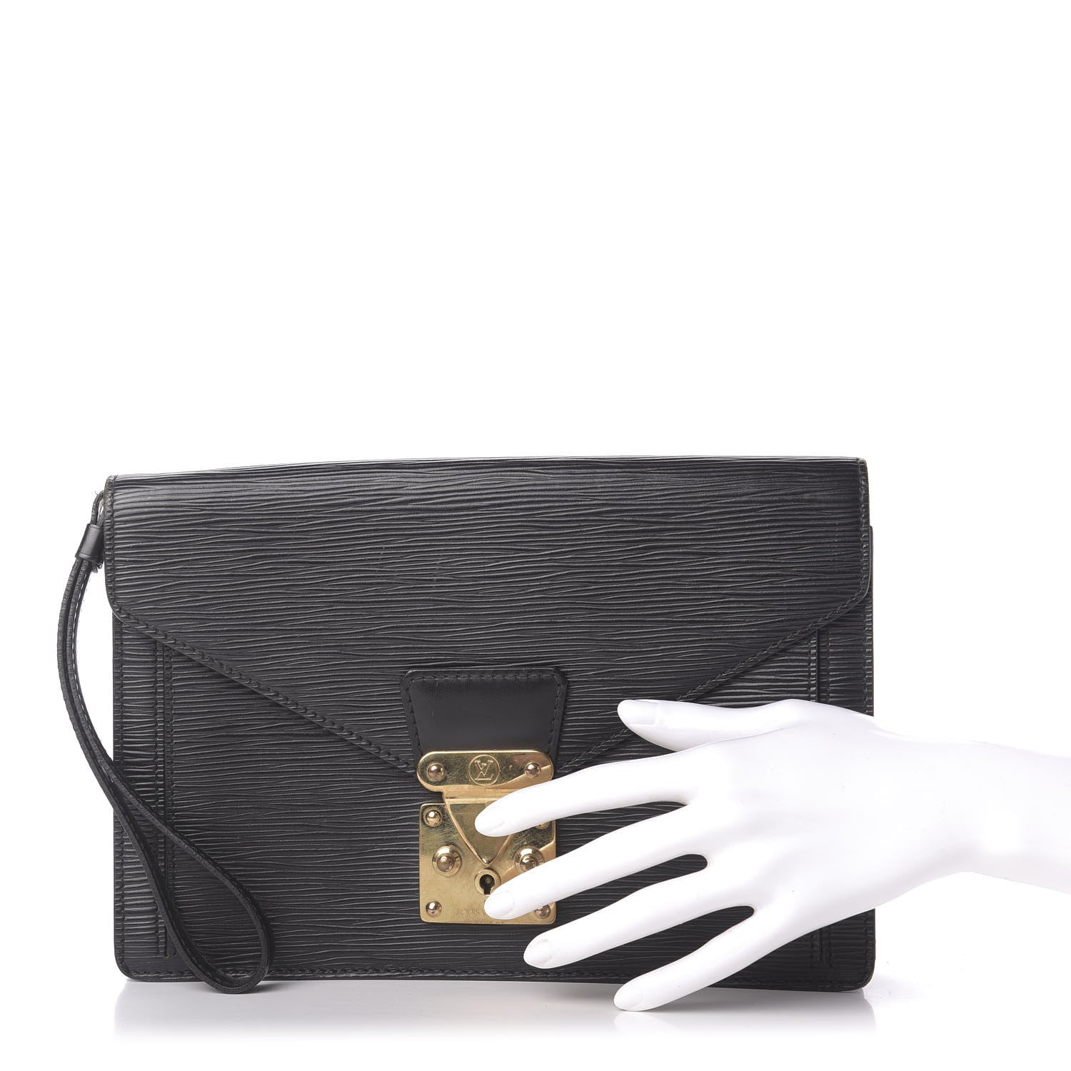 Louis Vuitton Epi Pochette Sellier Dragonne Clutch Black 2 of 11