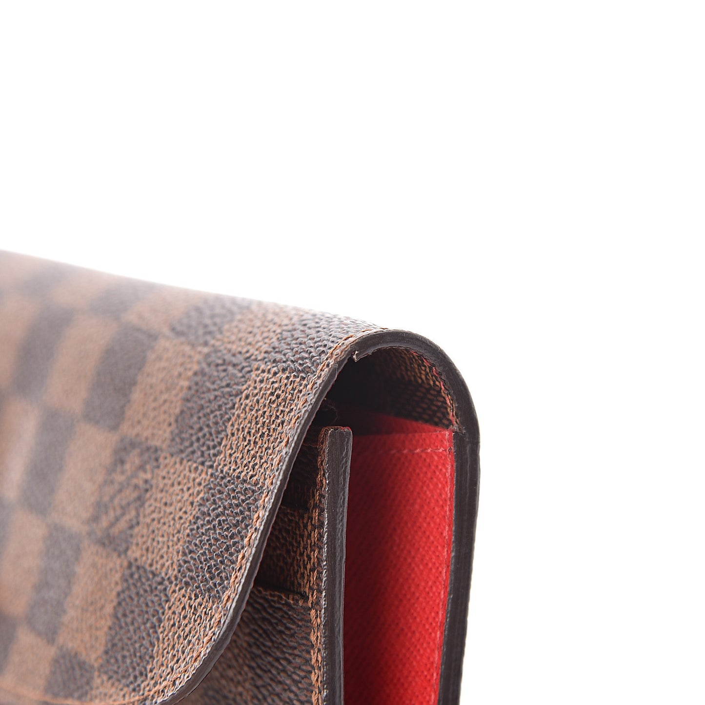 Damier Ebene Emilie Wallet Red