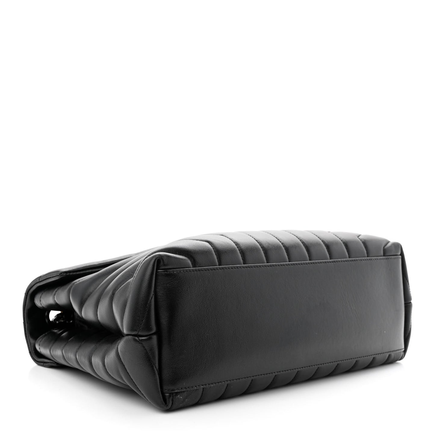 Calfskin Y Quilted Monogram Monochrome Medium Loulou Chain Satchel Black