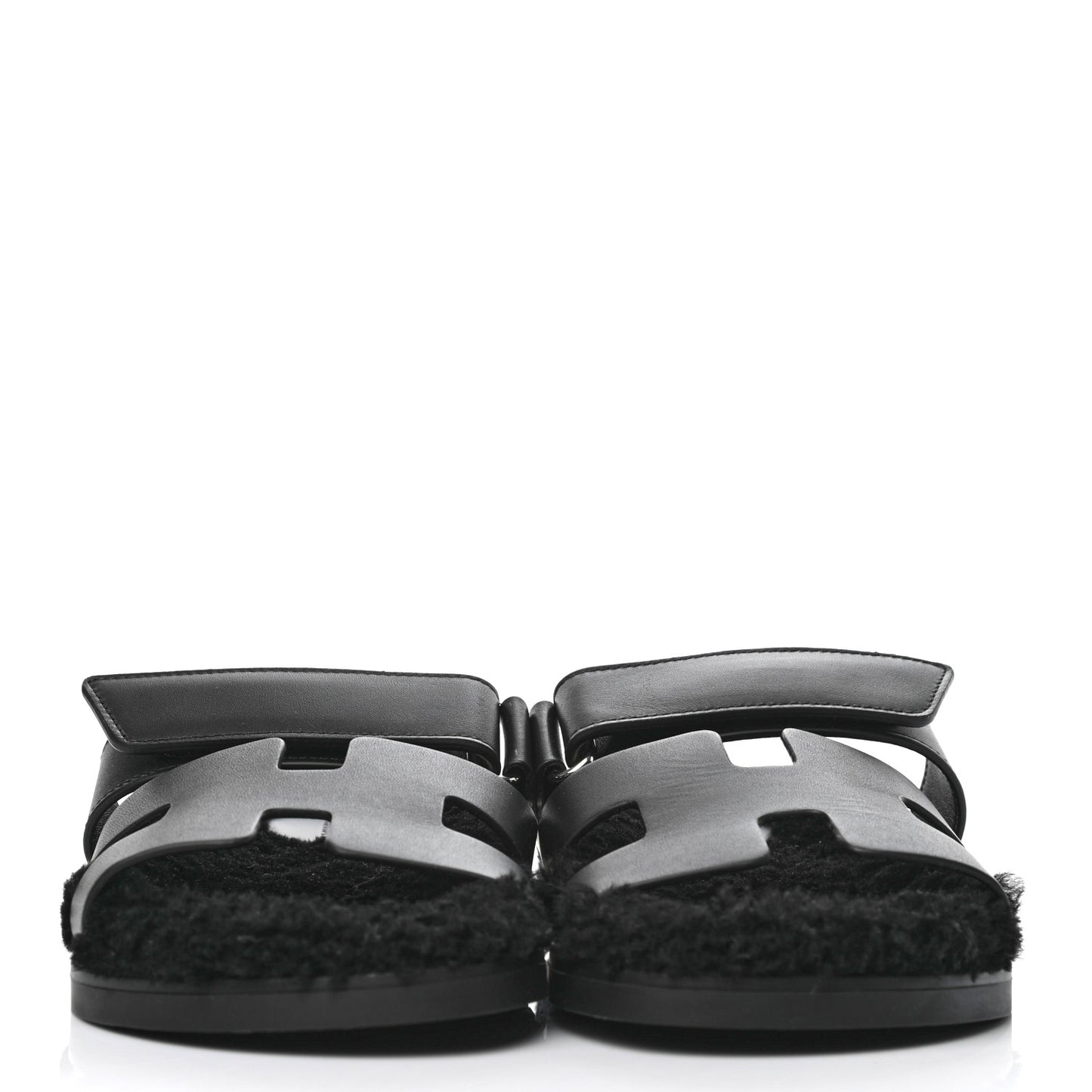 Calfskin Woolskin Womens Chypre Sandals 37 Black