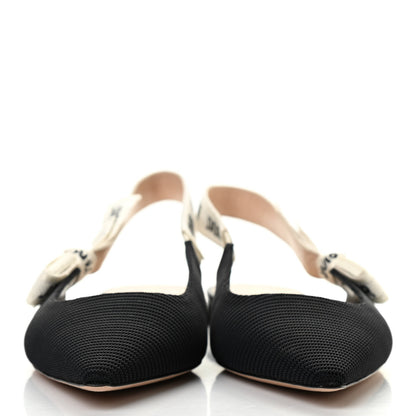 Christian Dior Technical Canvas Ribbon J'Adior Slingback Ballet Flats 38.5 Black 2 of 8