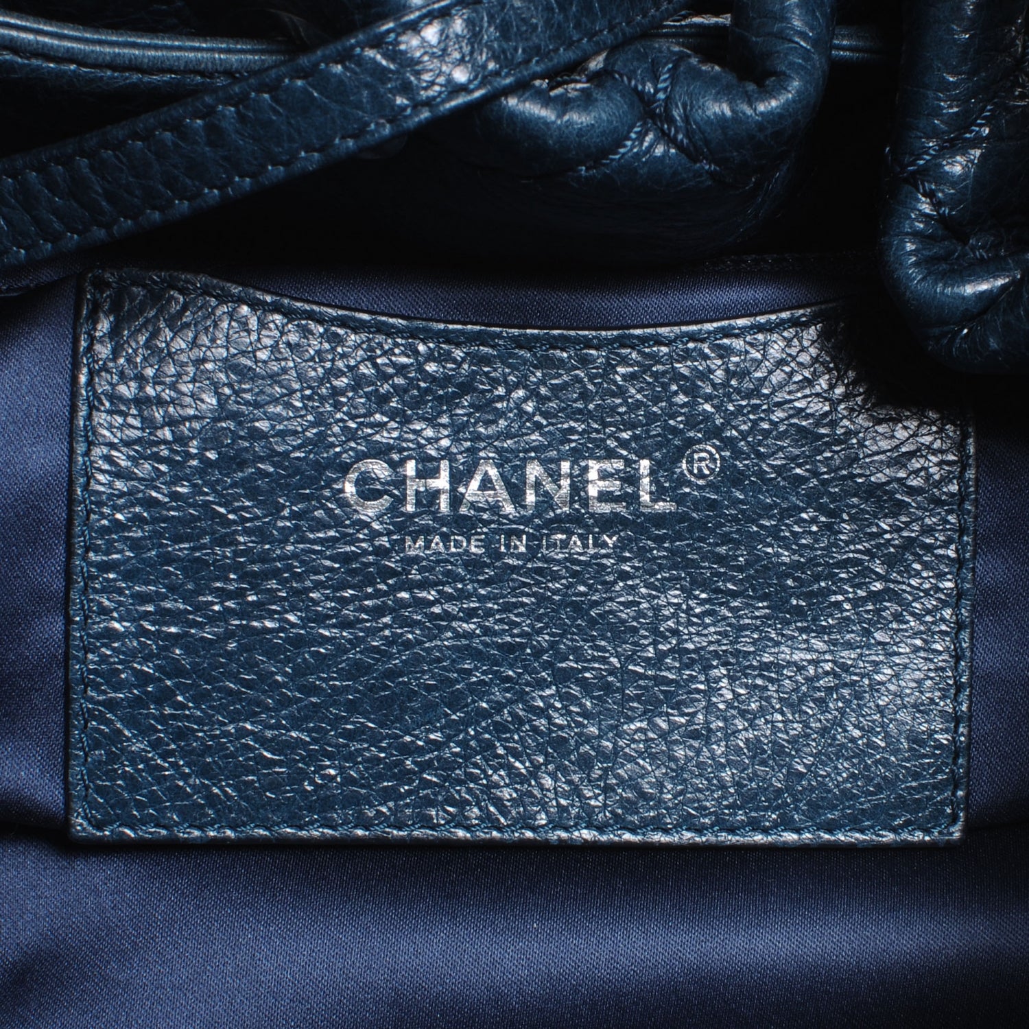 Chanel Glazed Calfskin On The Road Drawstring Tote Teal 6 of 7