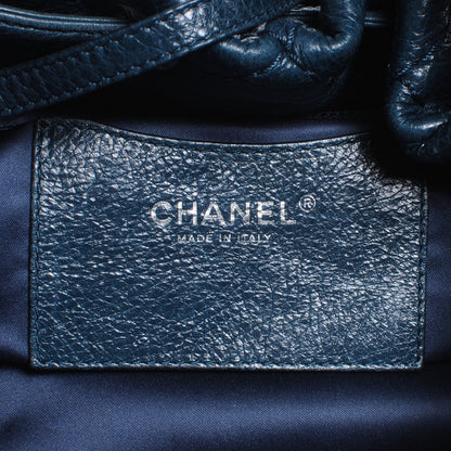 Chanel Glazed Calfskin On The Road Drawstring Tote Teal 6 of 7