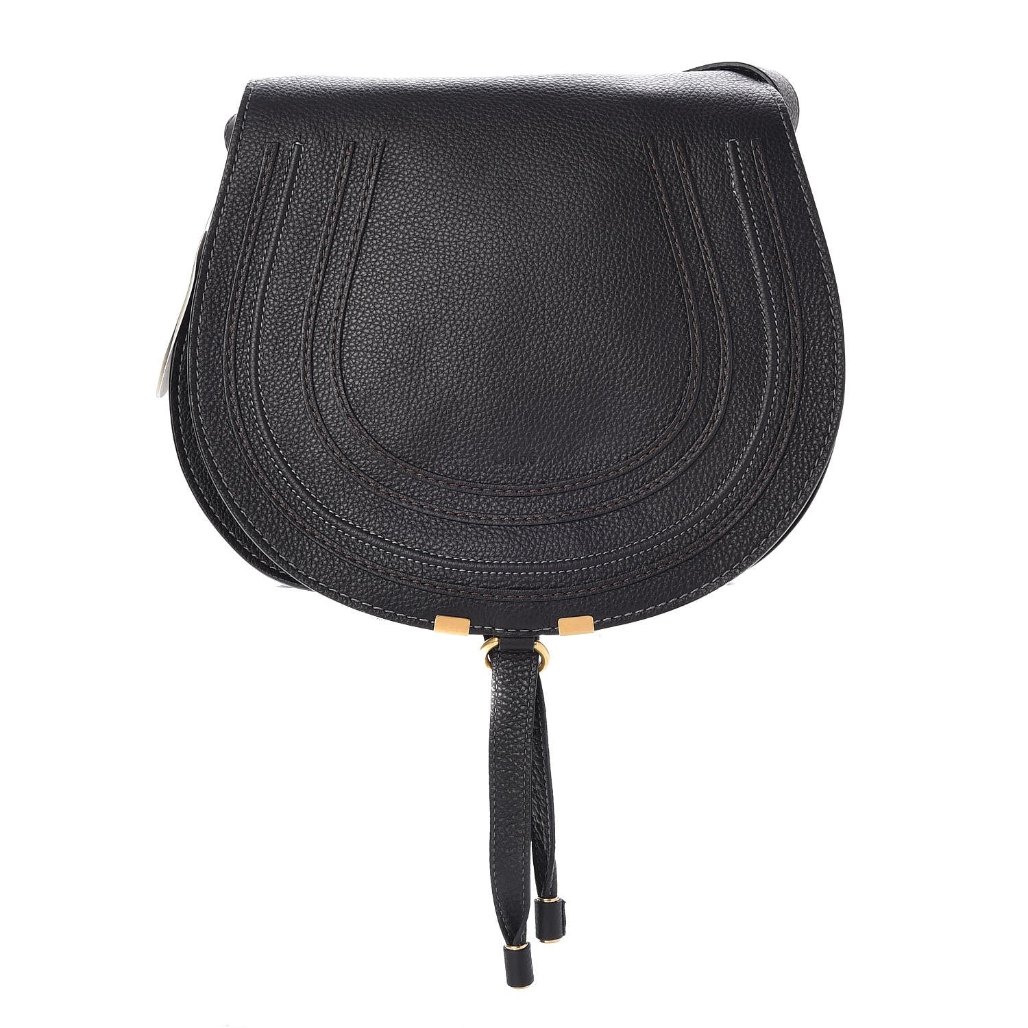 Chloe Calfskin Medium Marcie Round Crossbody Bag Black 1 of 8