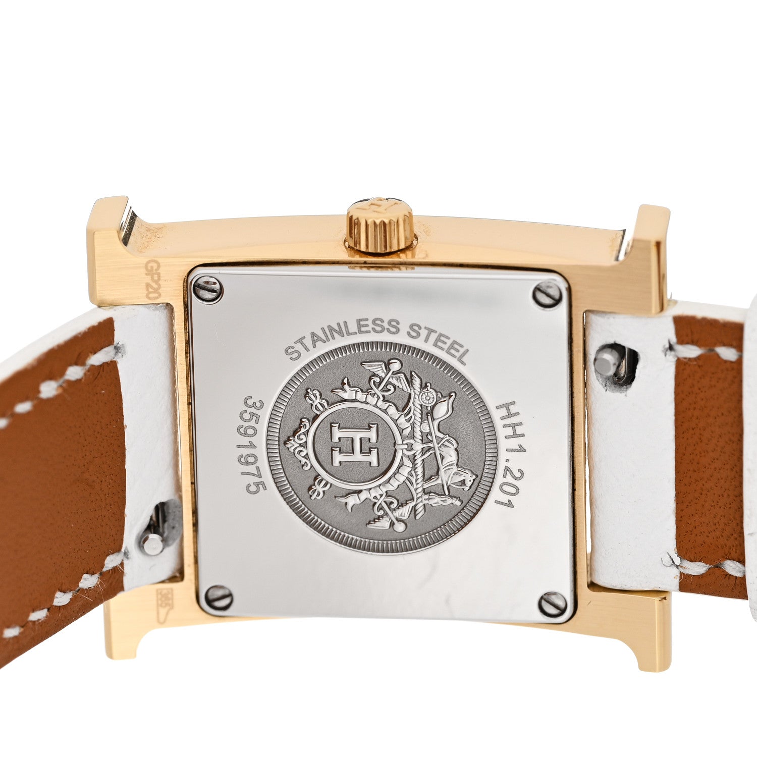 Hermes Stainless Steel Epsom 21mm Heure H Hour Quartz Watch Blanc 4 of 8