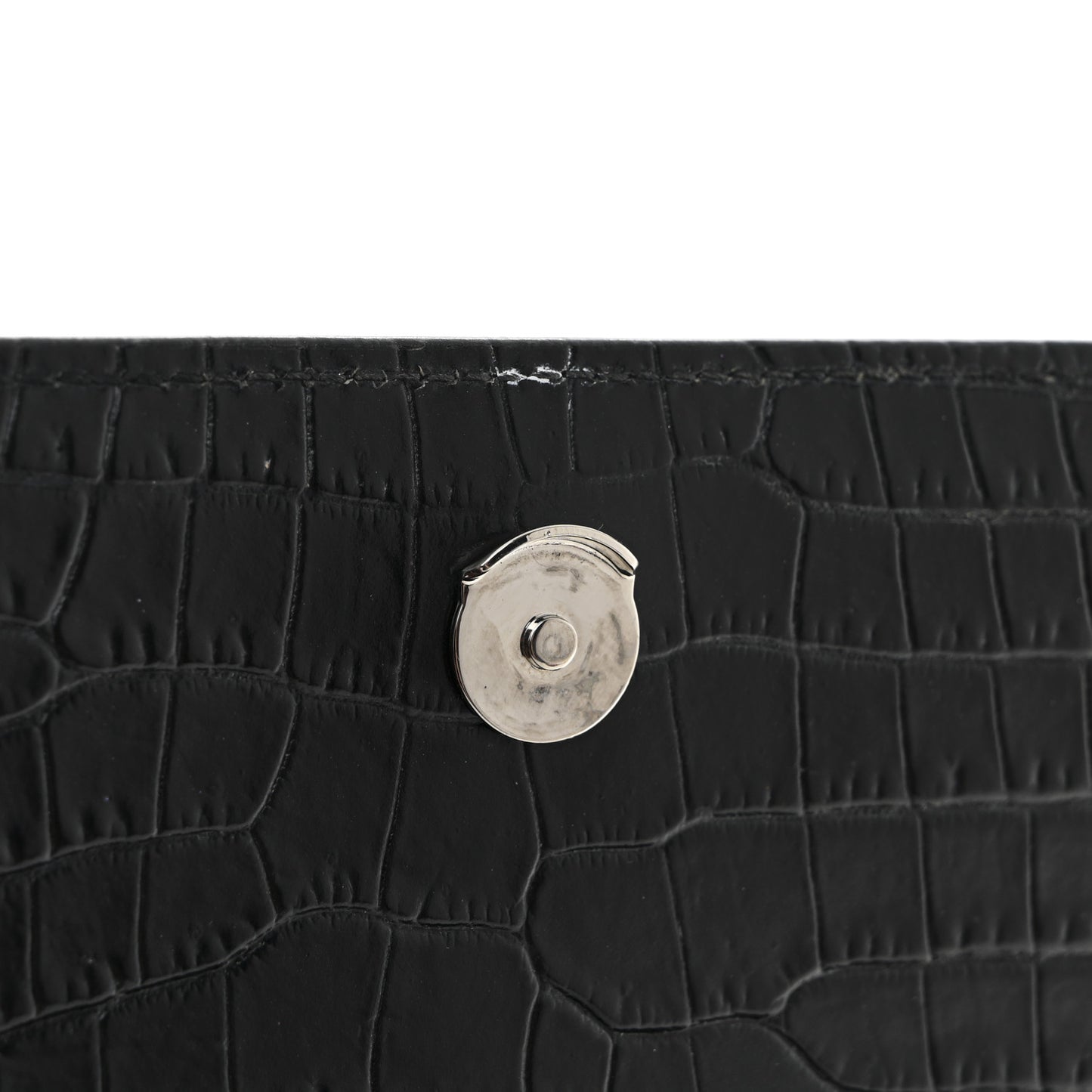 Calfskin Crocodile Embossed Medium Monogram Sunset Black