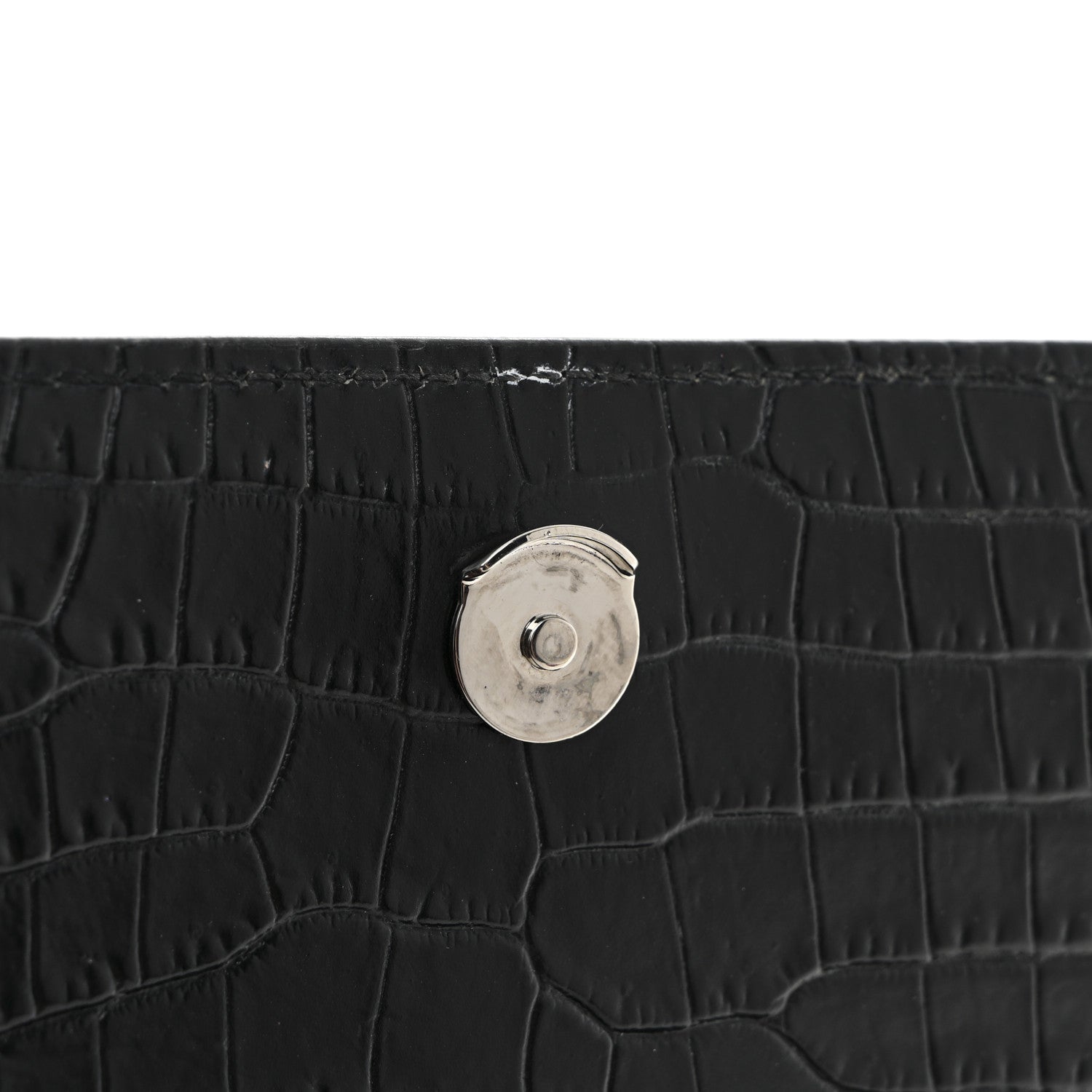 Saint Laurent Calfskin Crocodile Embossed Medium Monogram Sunset Black 14 of 14