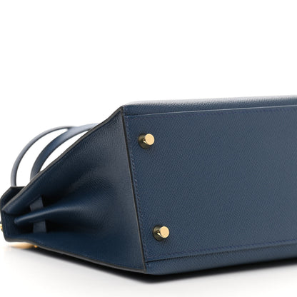 Hermes Epsom Kelly Sellier 28 Bleu De Malte 9 of 11