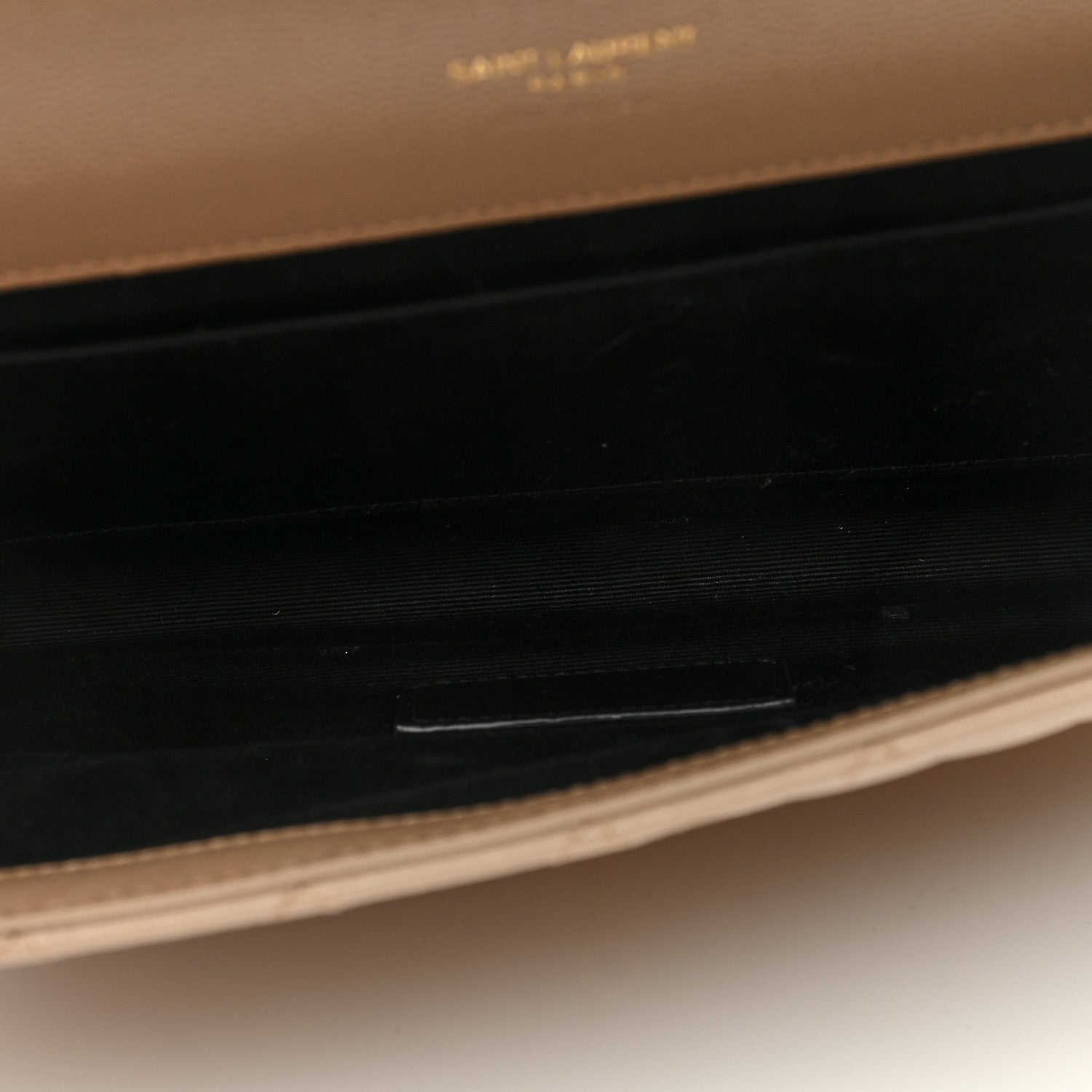 Saint Laurent Grain De Poudre Textured Mixed Matelasse Triquilt Monogram Clutch Dark Beige 5 of 6