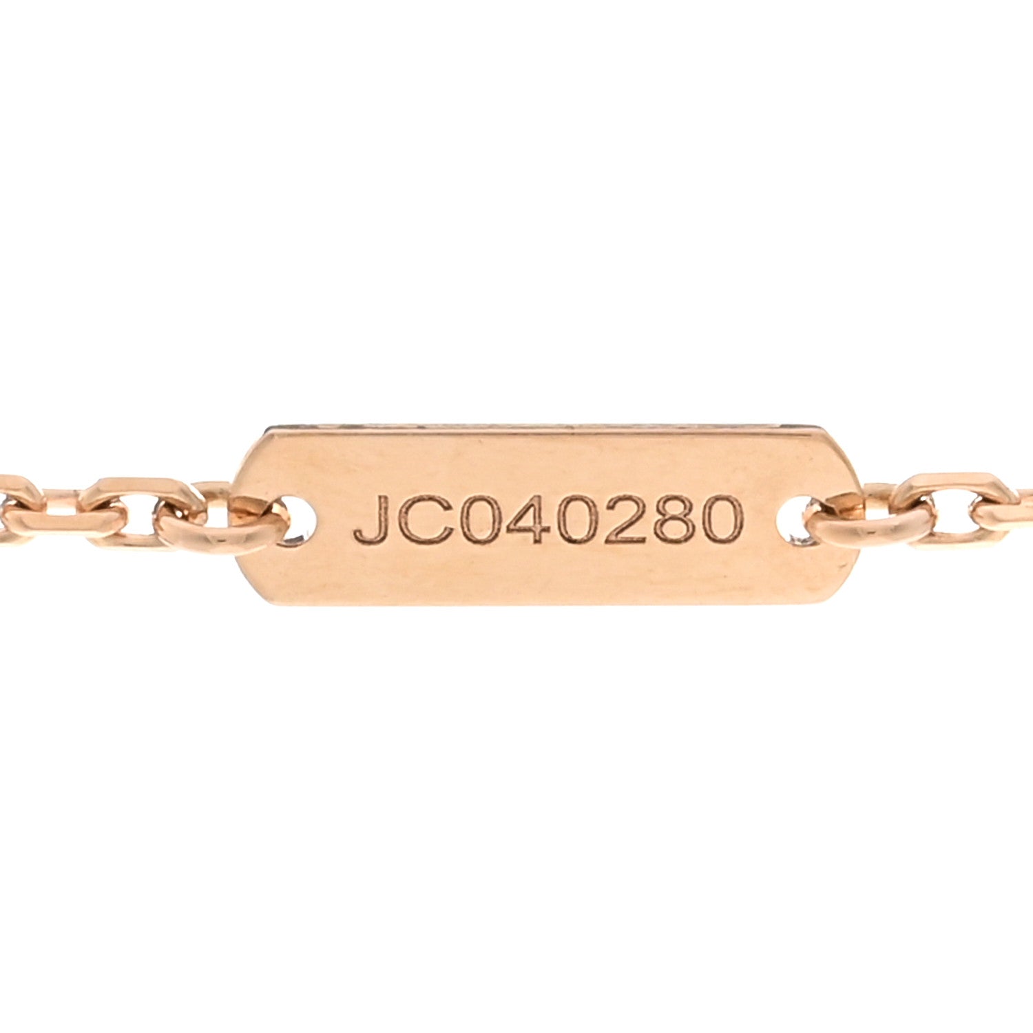 Van Cleef & Arpels 18K Rose Gold Diamond Rhodonite Vintage Alhambra Pendant Necklace 5 of 5
