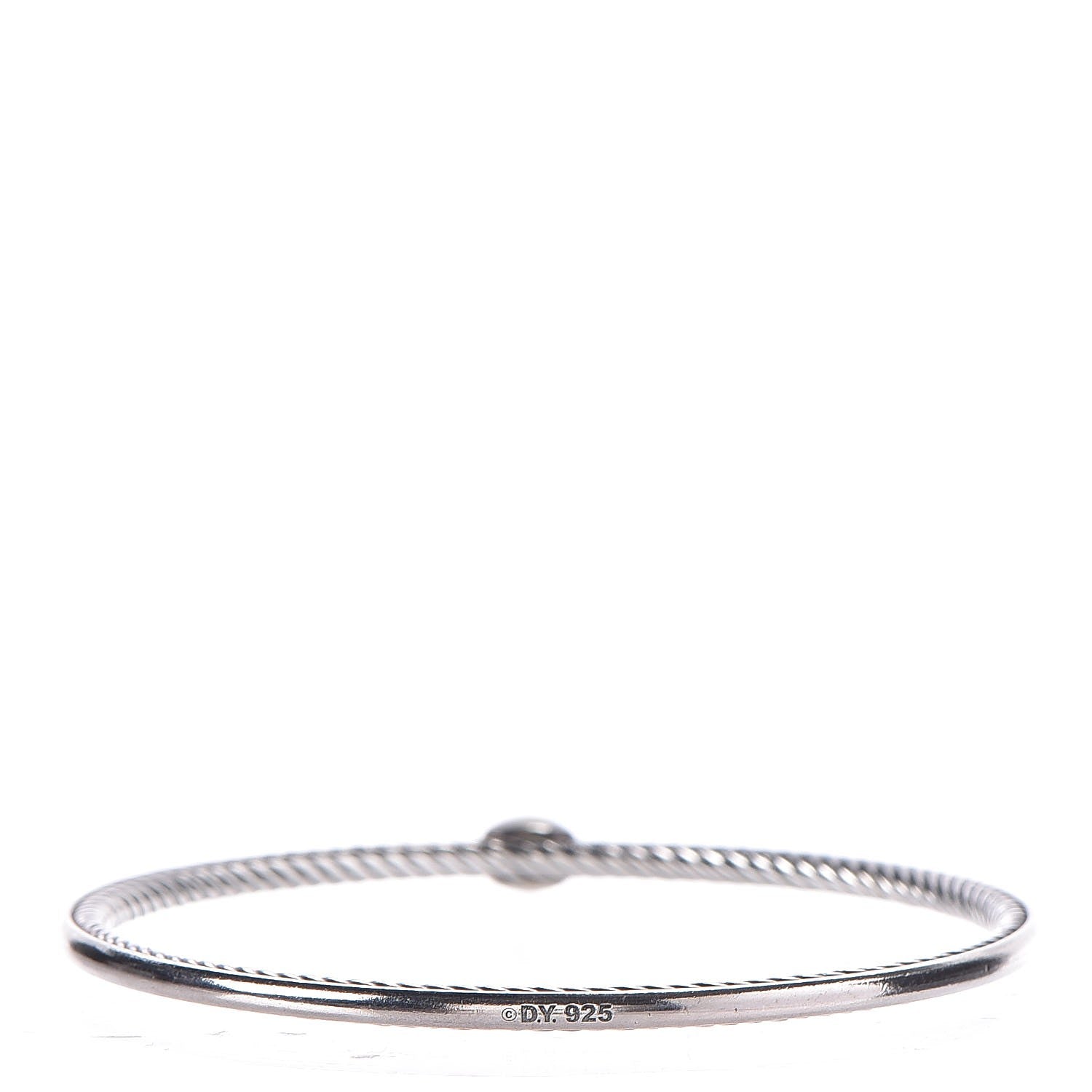 David Yurman Sterling Silver Black Diamond 3mm Oval Bracelet 3 of 5