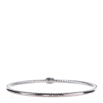 David Yurman Sterling Silver Black Diamond 3mm Oval Bracelet 3 of 5