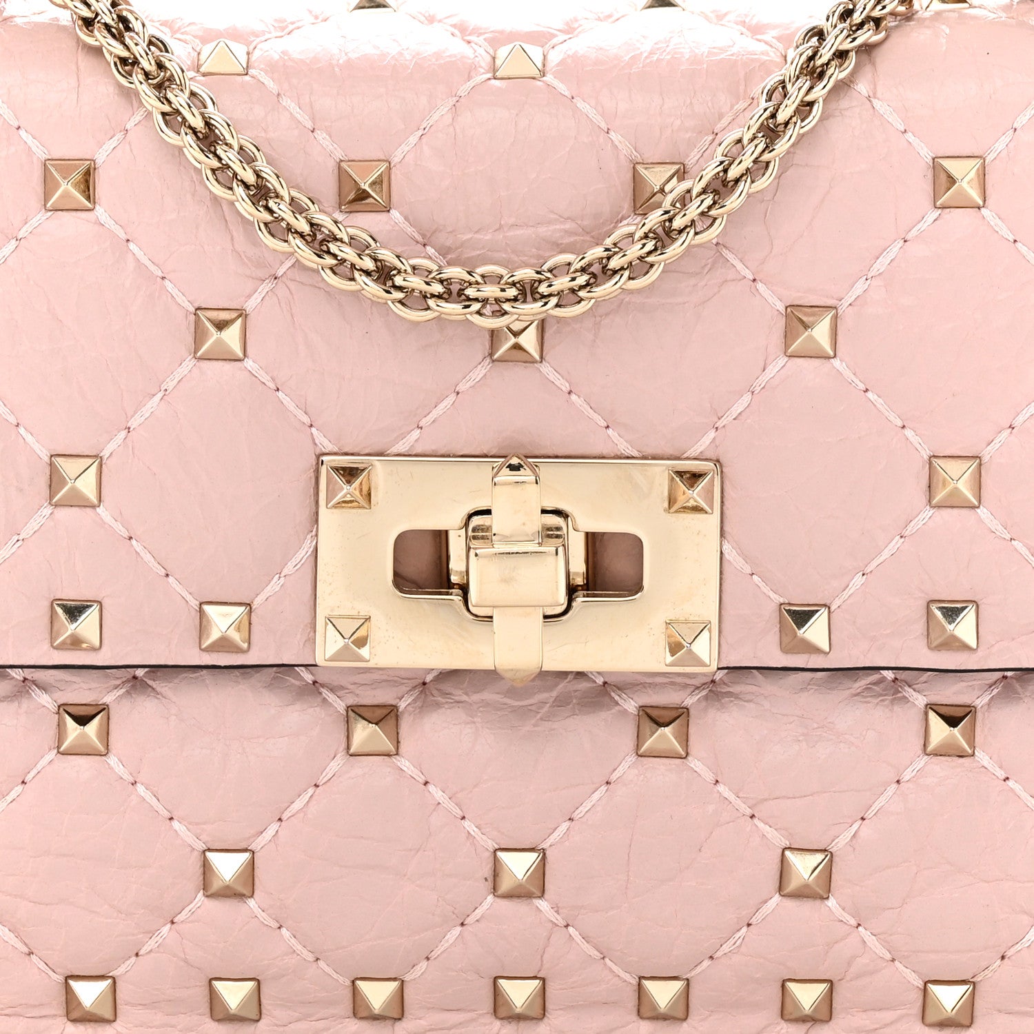 Valentino Garavani Nappa Small Rockstud Spike Shoulder Bag Water Rose 7 of 10
