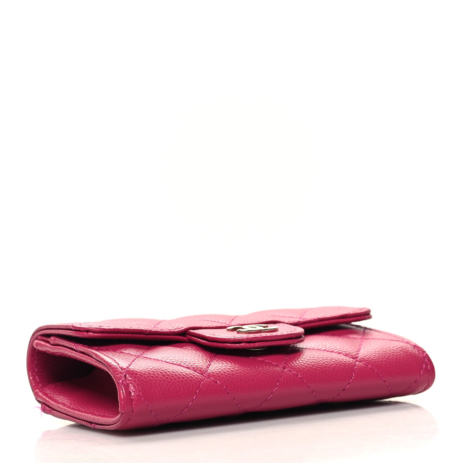 Chanel Caviar Quilted Flap Card Holder Wallet Pink 4 of 11