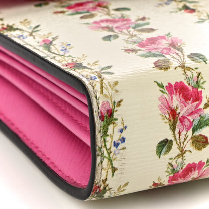 Gucci Calfskin Floral Print Mini Dionysus Chain Wallet Ivory Pink 8 of 9