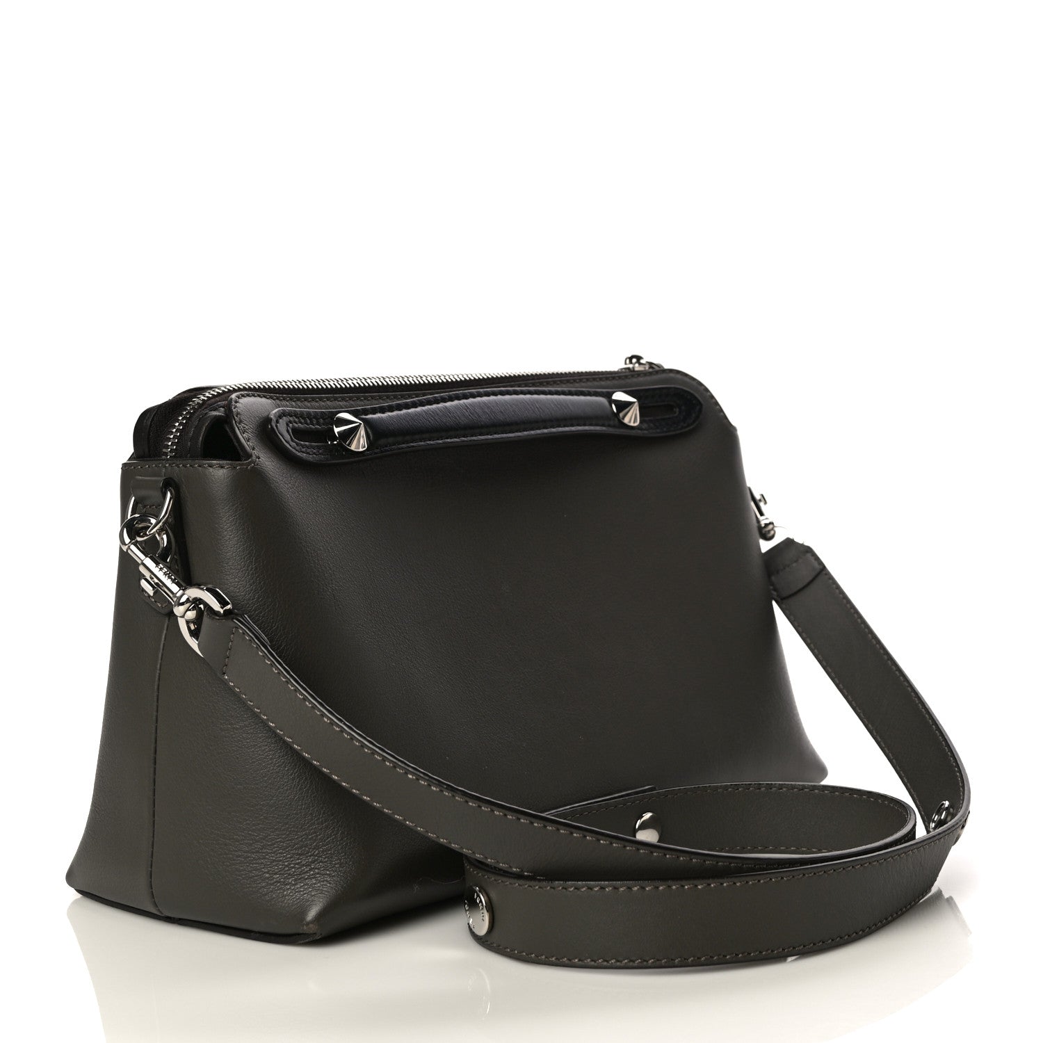 Fendi Vitello Dolce 4 Color Medium By The Way Boston Bag Carbone Grigio Polvere Multicolor 3 of 12