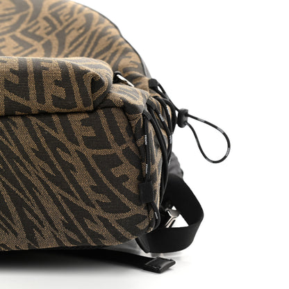 Fendi X SARAH COLEMAN Fabric Jacquard Vitello Grace Light Woven Lanyard FF Vertigo Pouch Pocket Backpack Tobacco Moro Black 10 of 10
