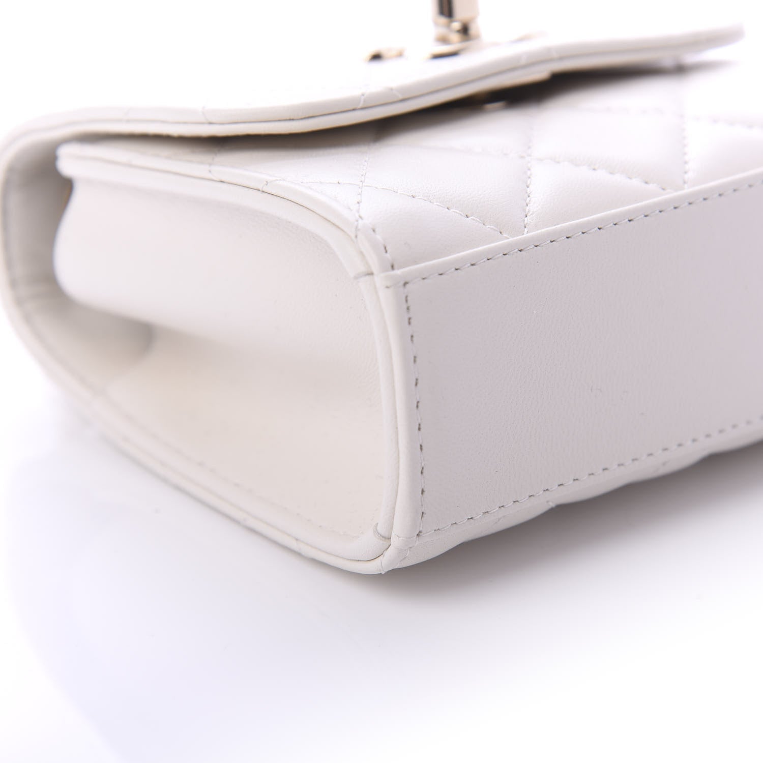 Chanel Lambskin Quilted Mini Trendy CC Chain Wallet White 6 of 10