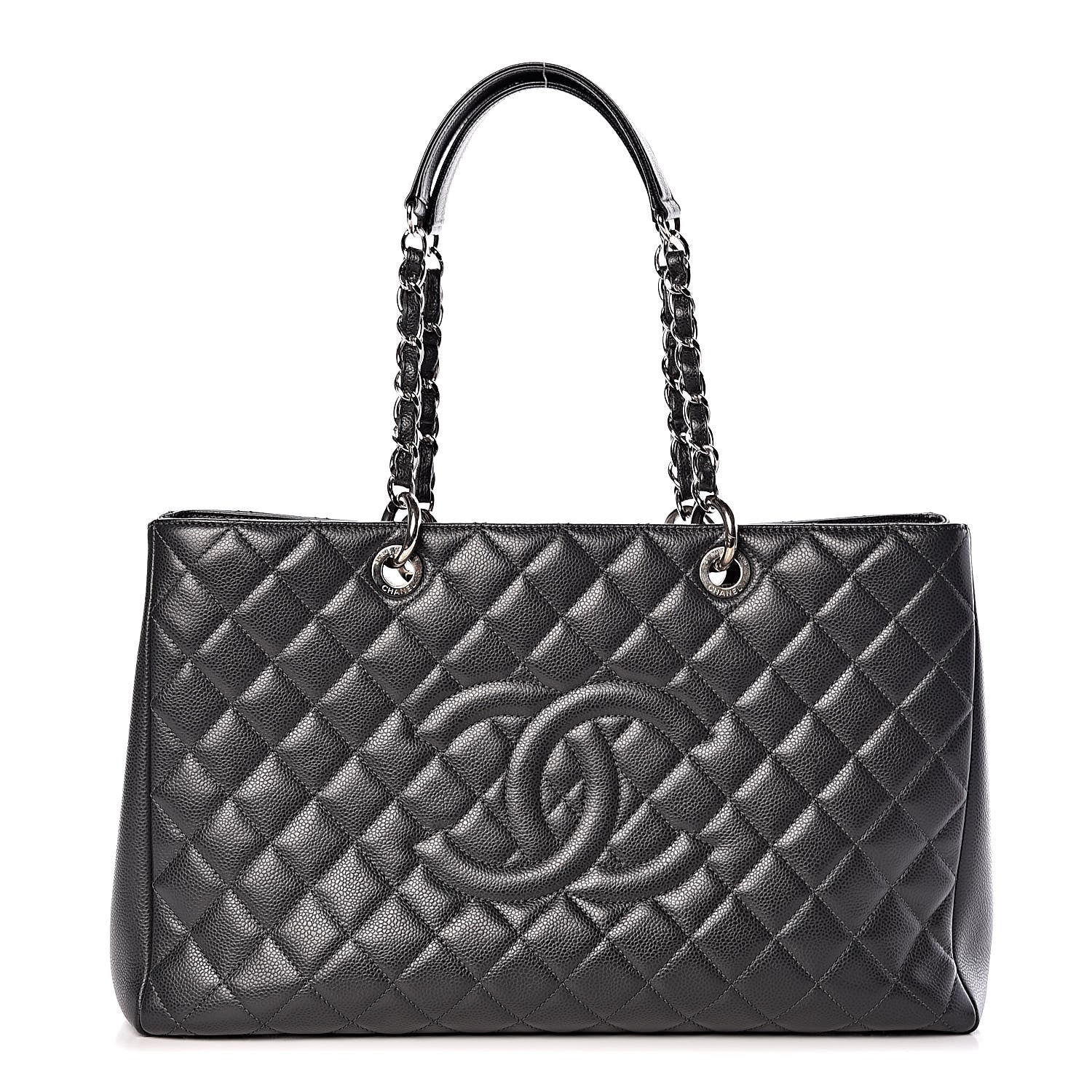 Chanel Caviar Quilted XL Grand Shopping Tote GST Dark Grey 1 of 11