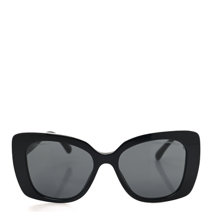 Chanel Acetate Strass Square Sunglasses 5422-B-A Black White 2 of 9