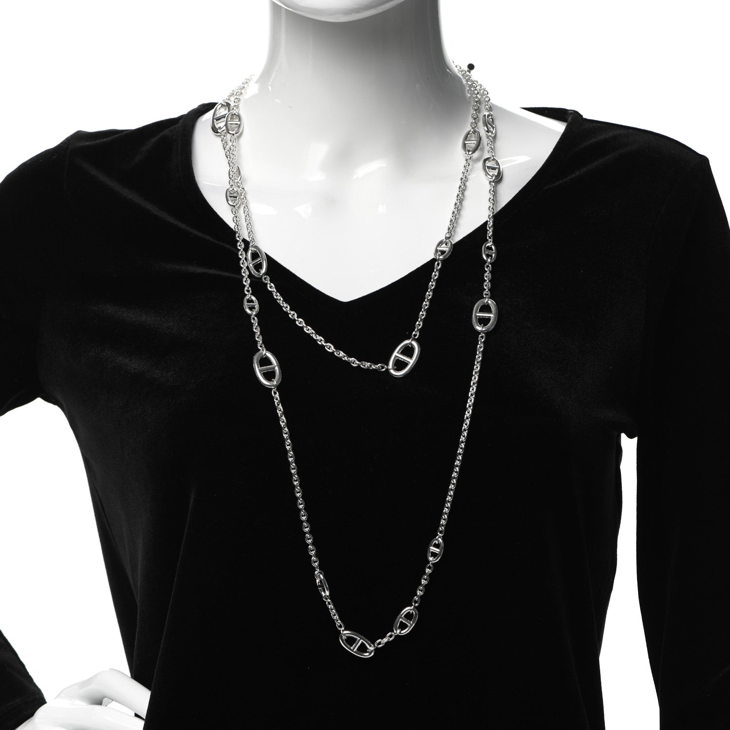 Hermes Sterling Silver Farandole Necklace 160 2 of 5