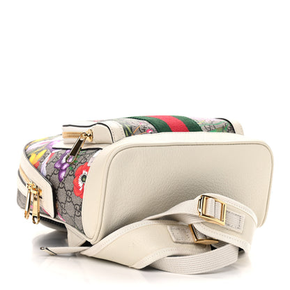 Gucci GG Supreme Monogram Flora Web Small Ophidia Day Backpack White 4 of 9