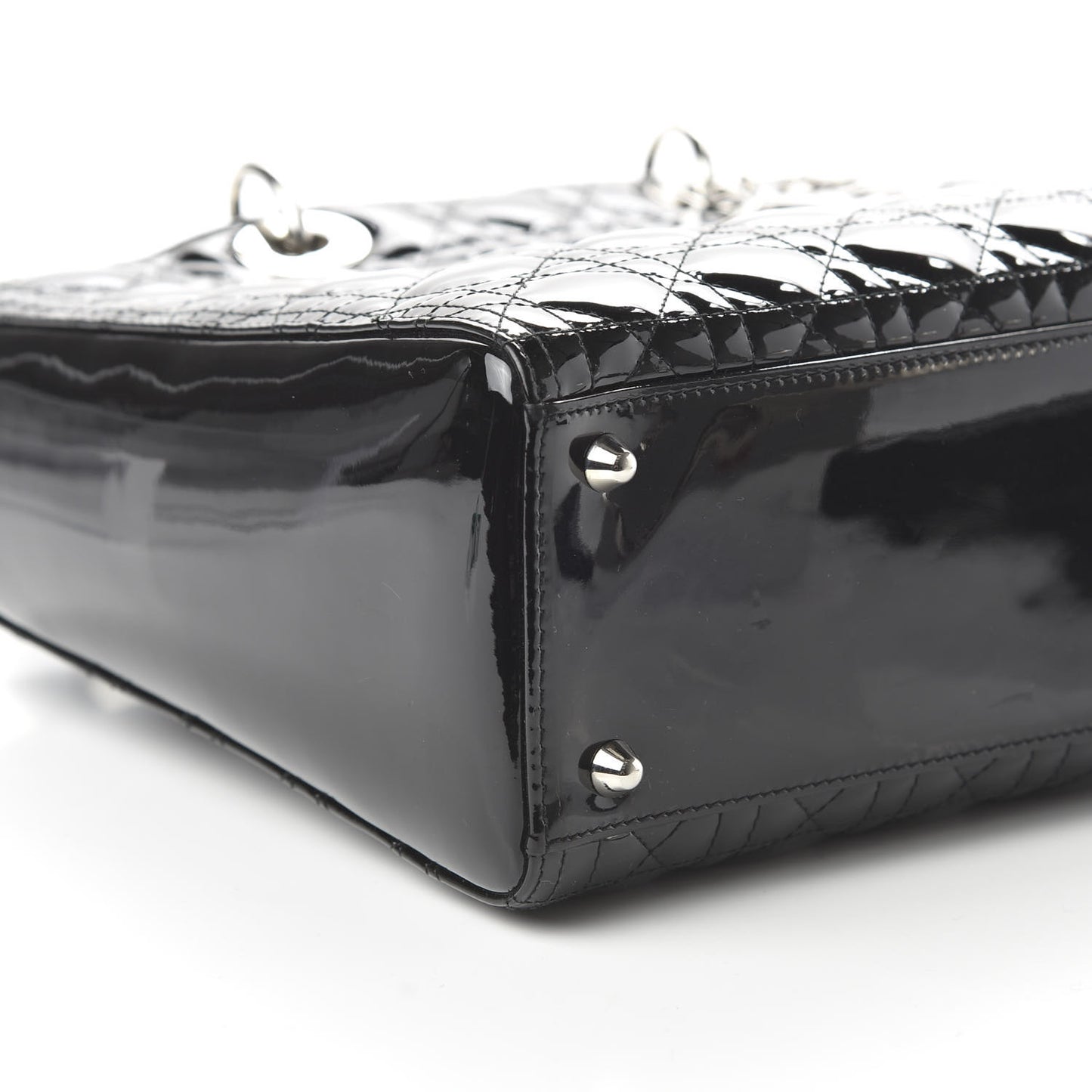 Patent Cannage Large Lady Dior Black