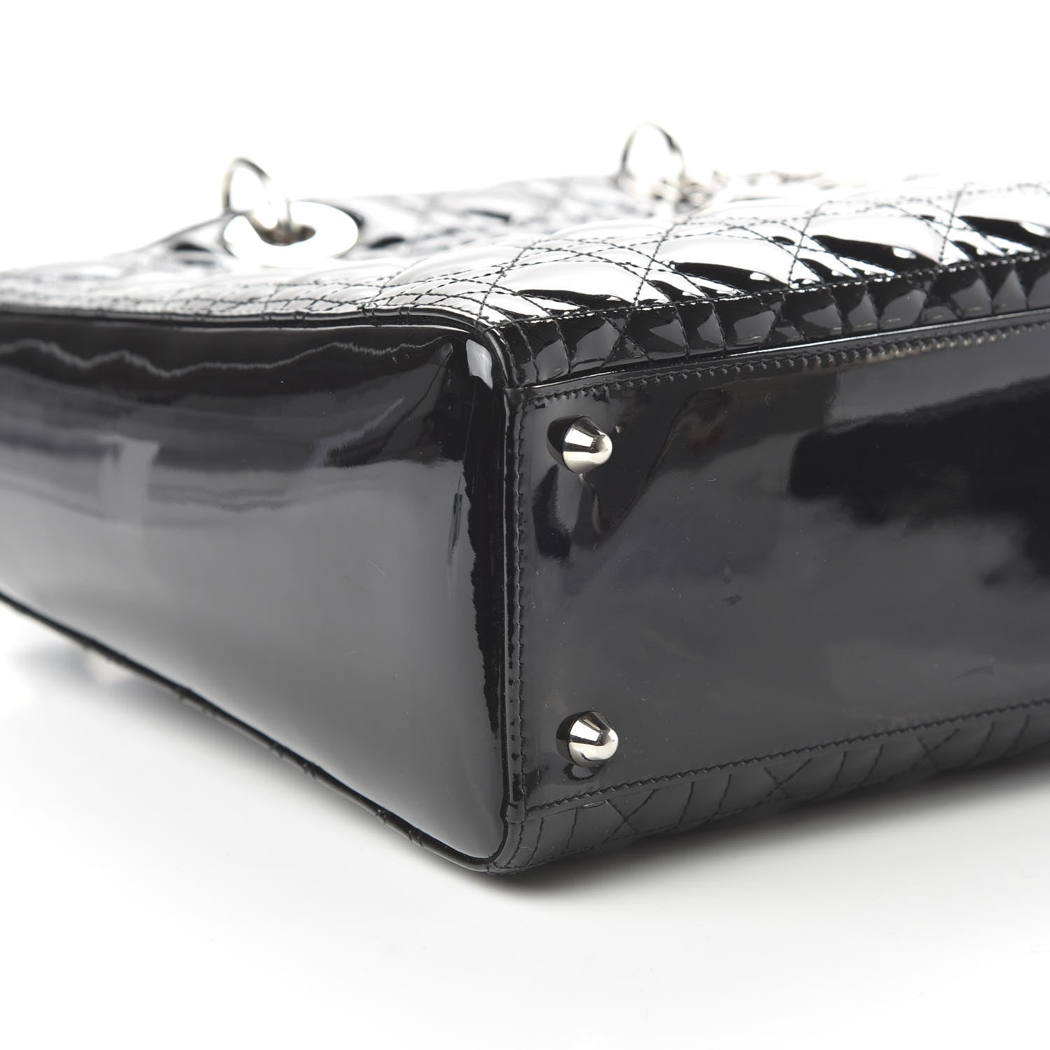 Christian Dior Patent Cannage Large Lady Dior Black 7 of 10