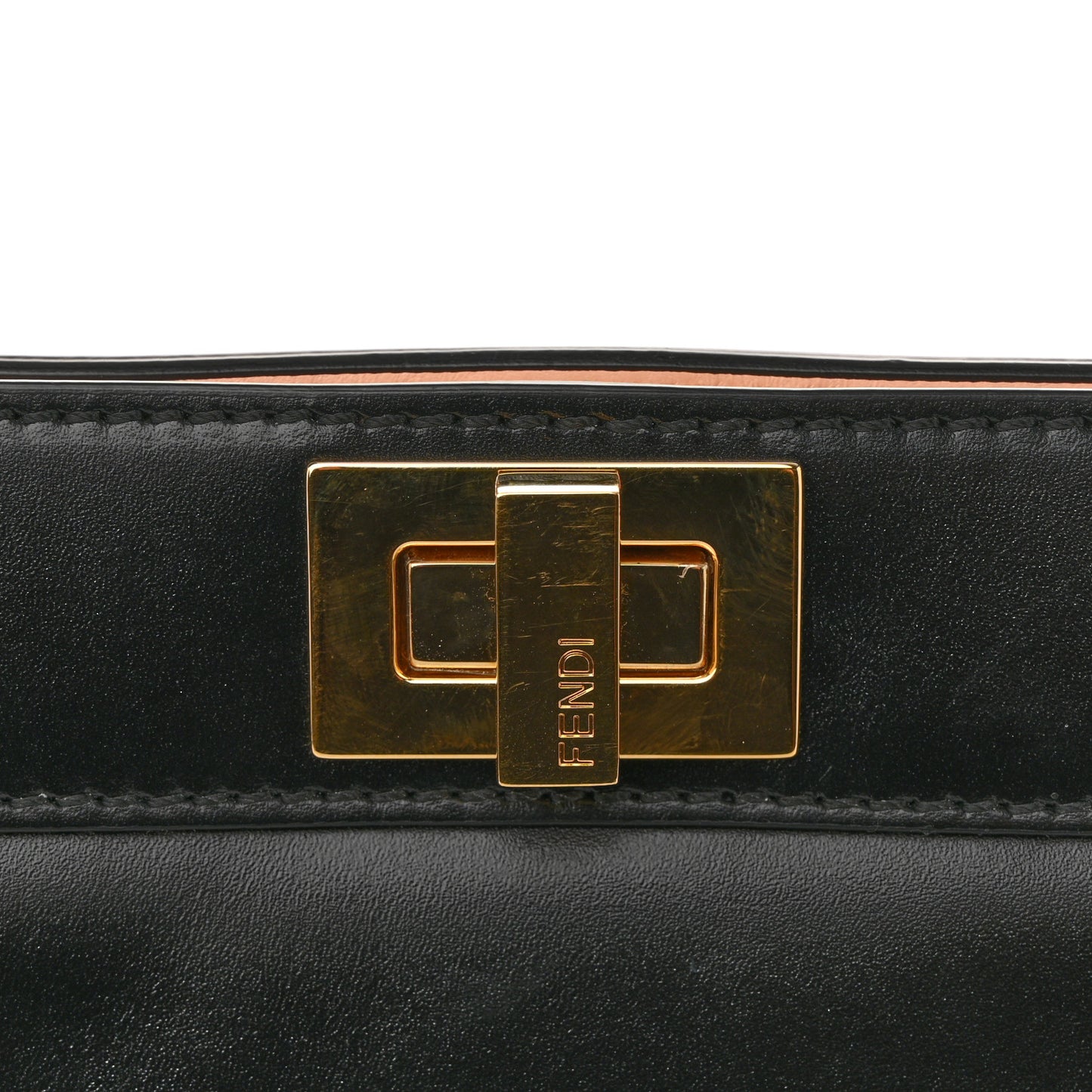 Vitello King Luxor Shiny Nappa Medium Peekaboo I SEE U East West Satchel Black Light Rose