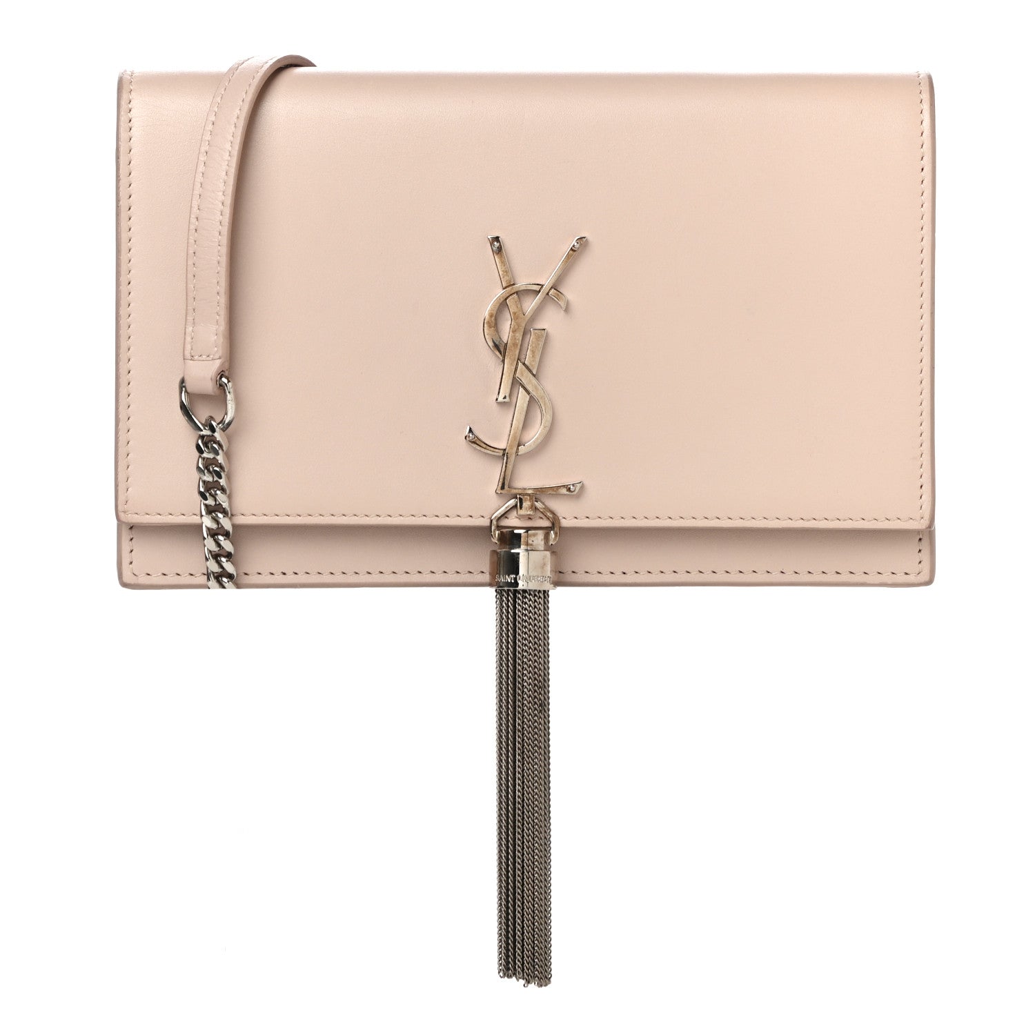 Saint Laurent Smooth Calfskin Classic Monogram Kate Tassel Chain Wallet Nude Powder 1 of 16