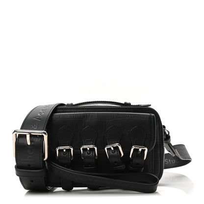 Mulberry x ACNE STUDIOS Calfskin Crocodile Embossed Mini Messenger Bag Black 1 of 9
