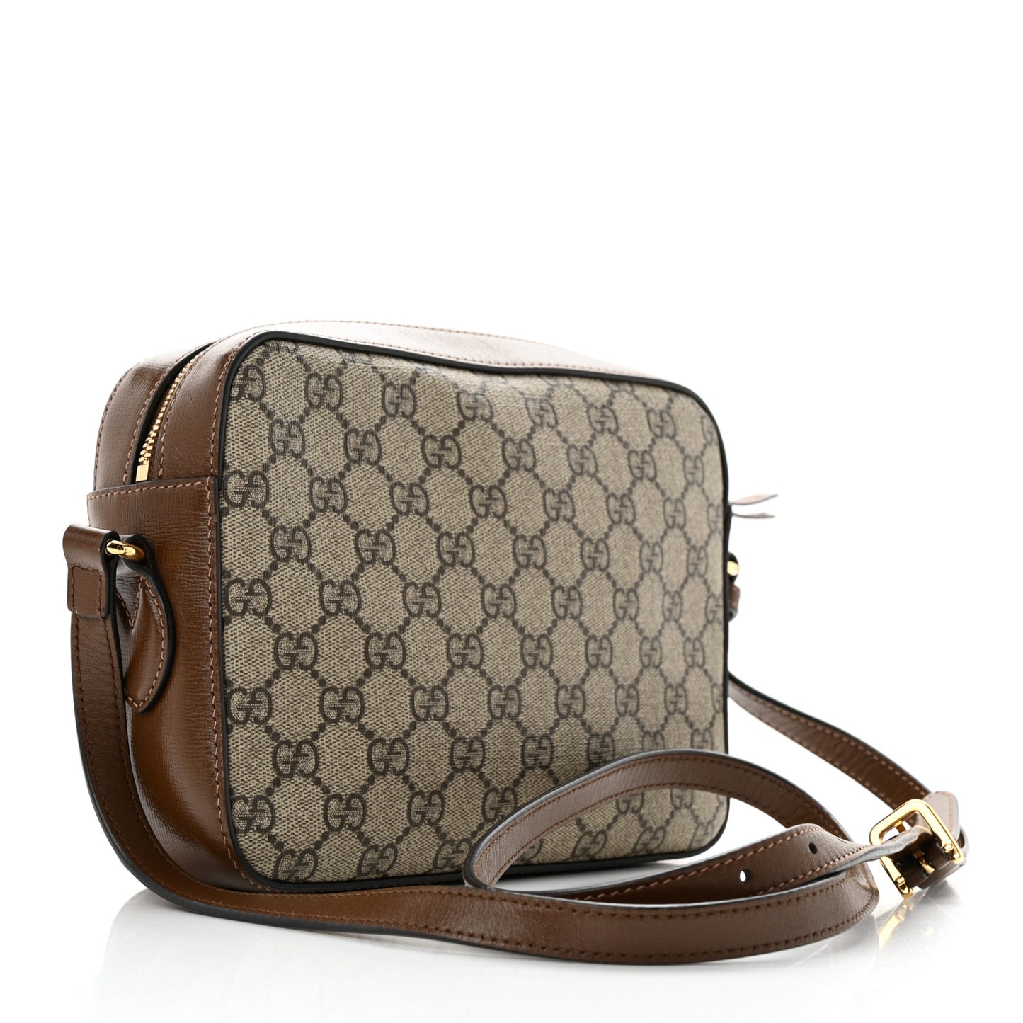 GG Supreme Monogram Small Horsebit 1955 Shoulder Bag Beige Brown Sugar
