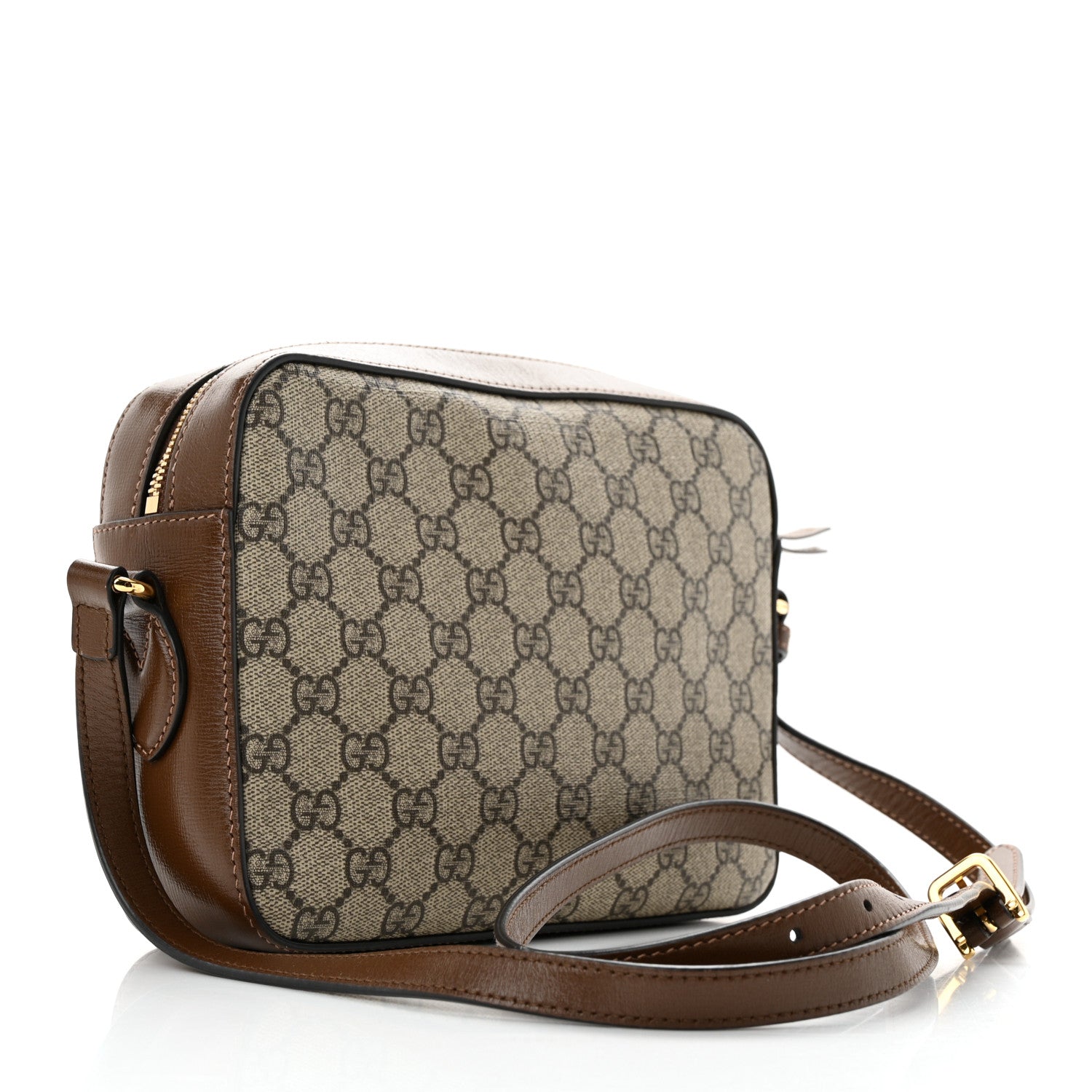Gucci GG Supreme Monogram Small Horsebit 1955 Shoulder Bag Beige Brown Sugar 2 of 11