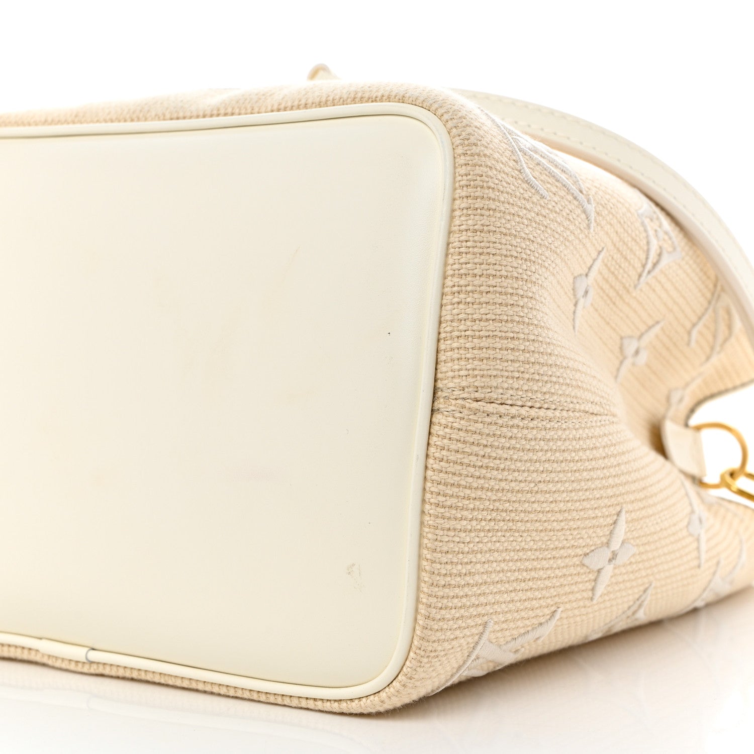 Louis Vuitton Cotton Monogram Embroidered Neonoe MM Beige White 9 of 9
