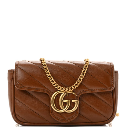 Gucci Azalea Calfskin Matelasse Diagonal Super Mini GG Marmont Shoulder Bag Cuir 1 of 11