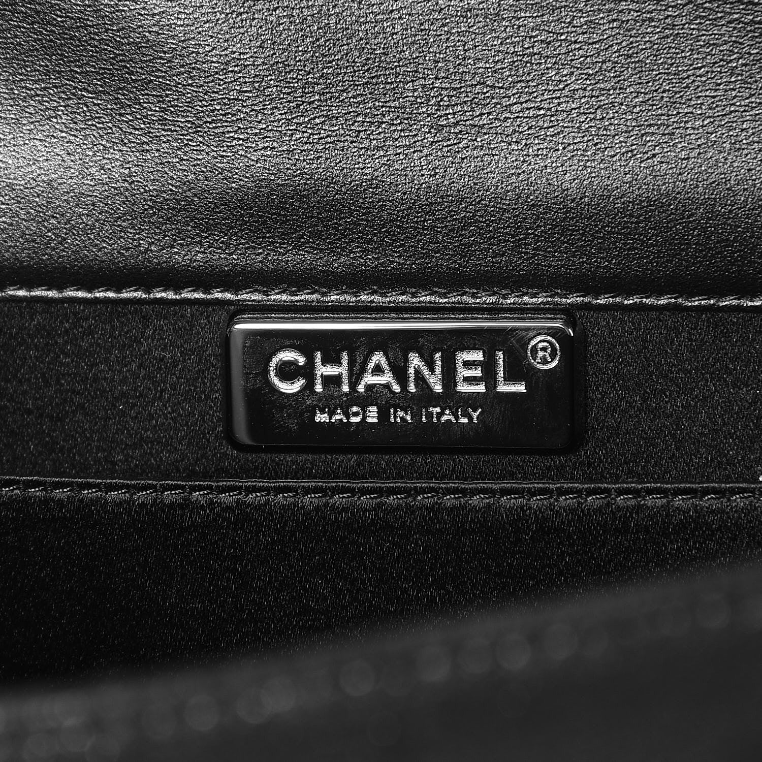 Chanel Calfskin Python Boy Flap Clutch Black 6 of 8