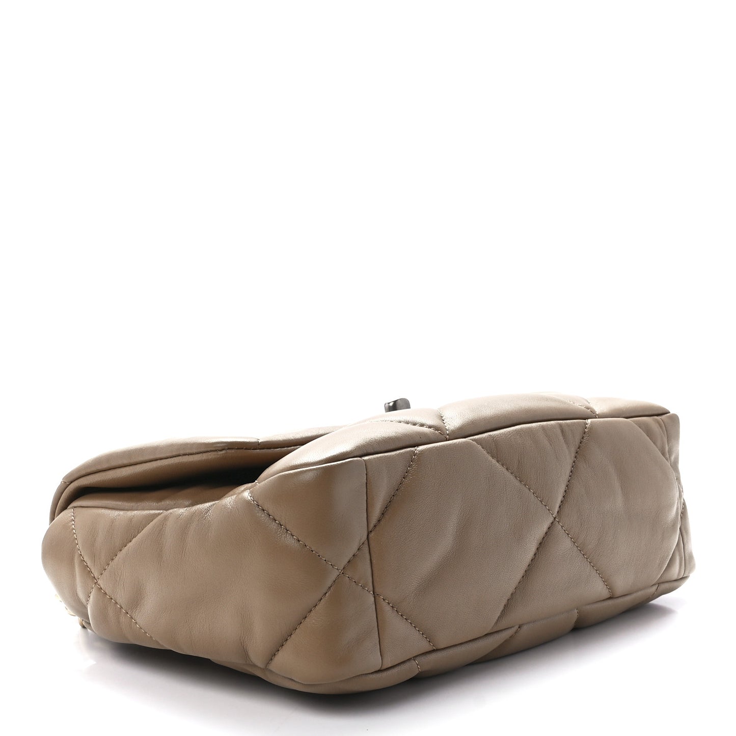 Lambskin Quilted Medium Chanel 19 Flap Dark Beige